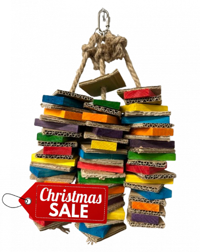 Parrot-Supplies Stacks Of Shredding Trio Medium Card & Wood Parrot Toy Parrot-Supplies Stacks Of Shredding Trio Medium Card & Wood Parrot Toy